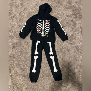 Kids Black Skeleton Hoodie & Jogger set